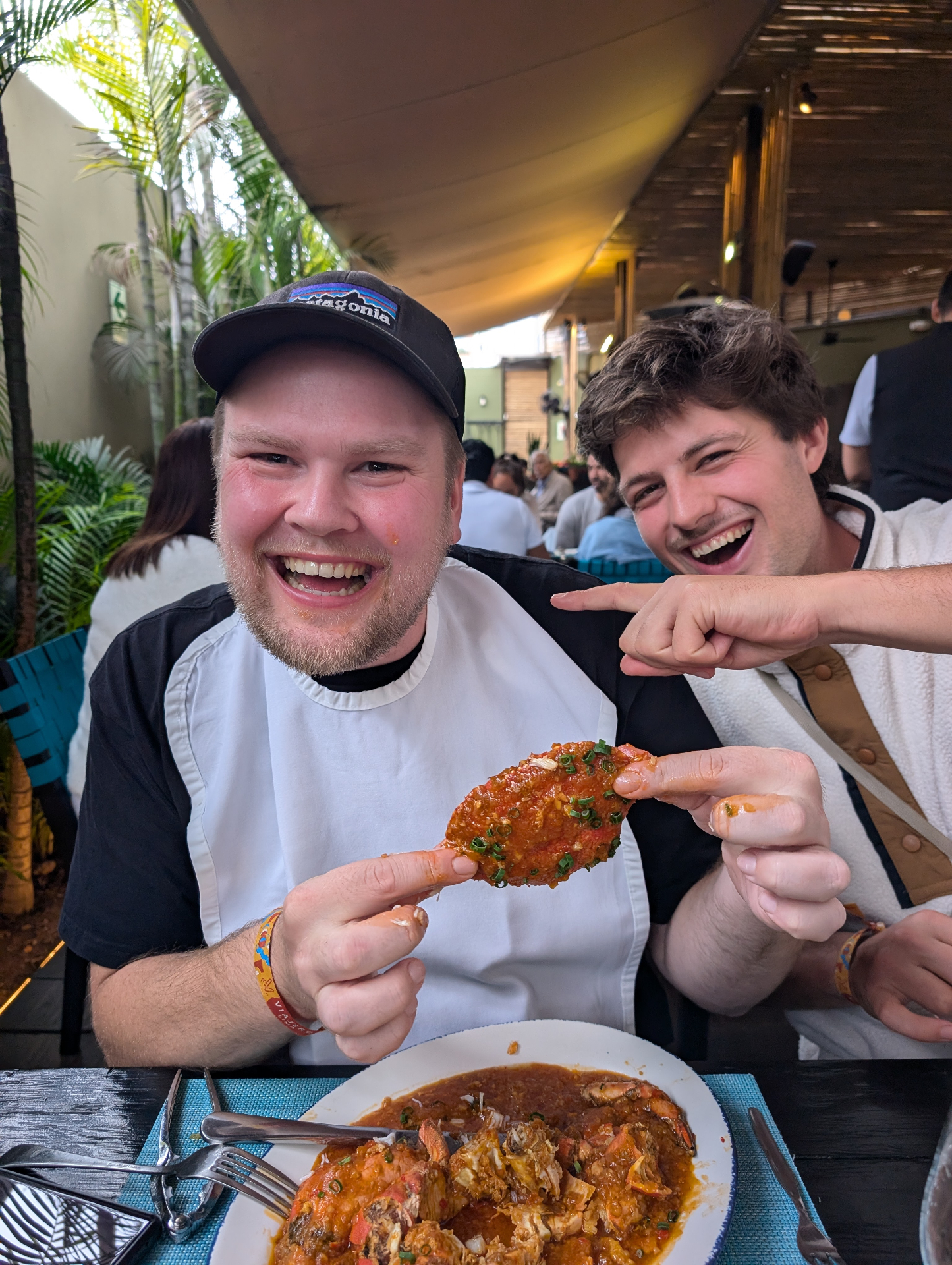 Verse krab in een straatrestaurant
