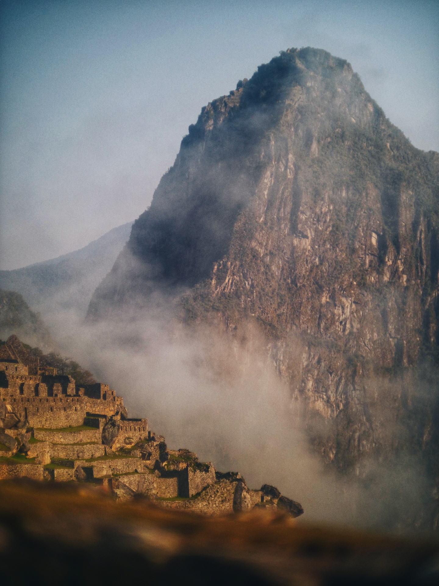 Machu Picchu in de ochtendmist